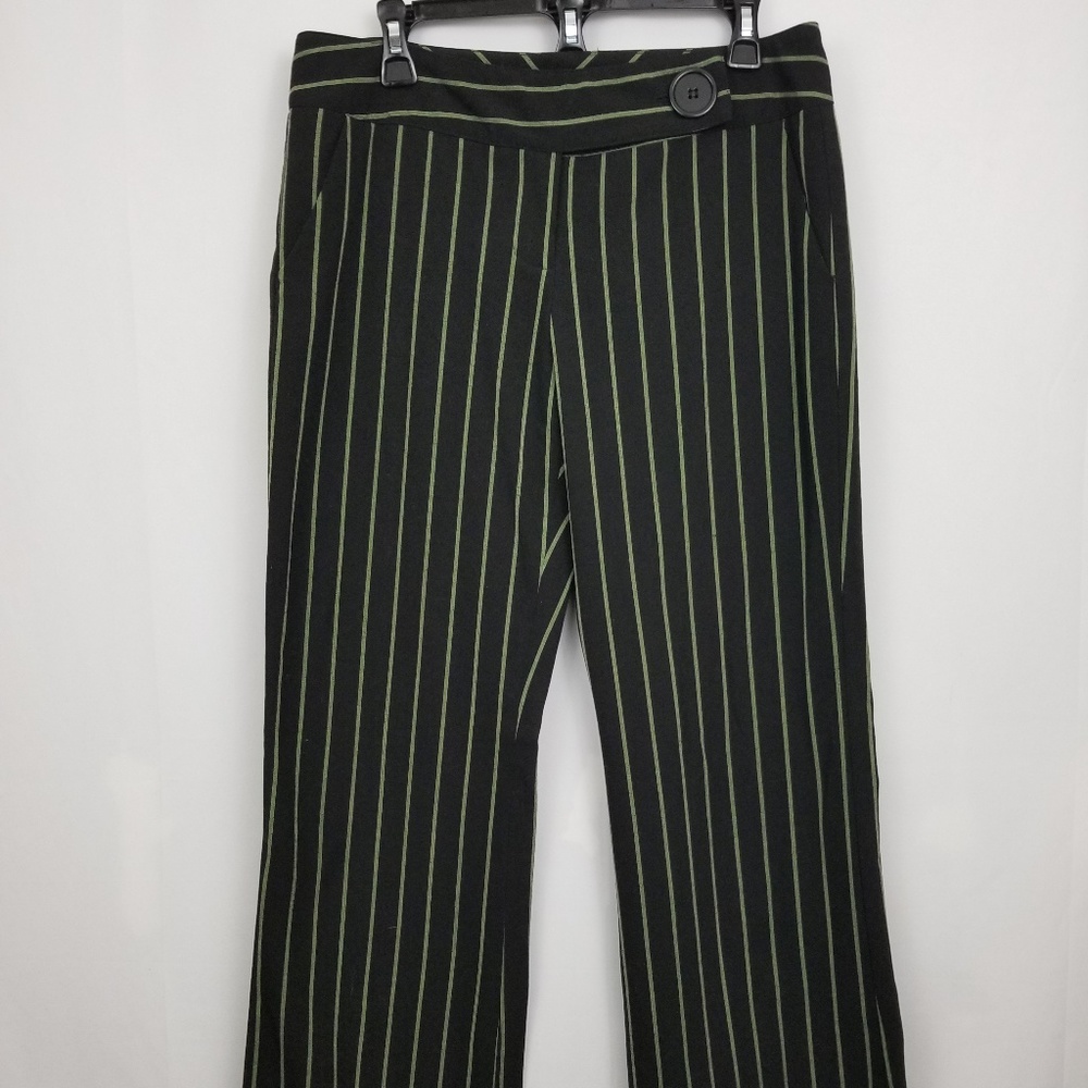 My Michelle Black Green Striped Pants 9
